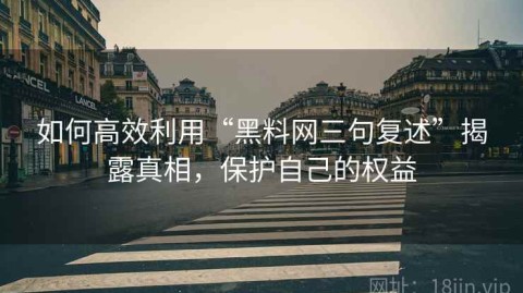 如何高效利用“黑料网三句复述”揭露真相，保护自己的权益