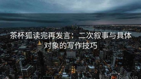 茶杯狐读完再发言：二次叙事与具体对象的写作技巧