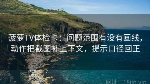 菠萝TV体检卡：问题范围有没有画线，动作把截图补上下文，提示口径回正